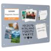 GOORY Magnetic Wall Board - 16" x 24" - Memo & Vision Bulletin Board for Home, Office and Classroom - Pre-drilled Mounting Screws Large Frameless Magnet Silver Wall Board