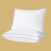 Goose Down Fiber Pillows, Gusseted Pillows Standard Size Set of 2