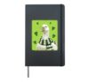 Goose with Green Scarf Leopard frame Cute St. Patrick's Day Hardcover Journal, Black