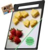 GORILLA GRIP Stainless Steel Cutting Boards, US Designed, Reverisble Polypropylene Side, Juice Grooves Catch Liquid, Slip Resistant TPR Border, Dishwasher Safe, Meats, Vegetables, Small, Black