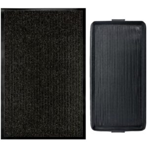 GORILLA GRIP Traffic Guard® Door Mat, 72x48, Black and Boot Tray, 32x16, Black Bundle