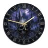 Gothic Skull and Castle Halloween Wall Clock