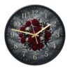 Gothic Skull and Rose Skulls Halloween Wall Clock