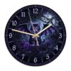 Gothic Winged Cat and Rose Decorative Halloween Wall Clock