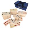 GOTHINK Giant Wood Dominoes Game Outdoor Set for Adults and Kids, 28pcs Jumbo Large-Format Domino Tile with Carrying Bag for Birthday Holiday Family Party Games & Outdoor Lawn and Backyard Activities