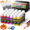 GOTIDEAL Acrylic Paint Set, 24 Colors (59ml, 2 oz), with Paint Brushes