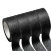 GOUBIANCEN 4 Rolls Black Glitter Washi Tape 0.6"×11Yds Journal Craft Tape