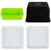 Goutdori Microgreens Growing Trays 10x12'' 100 Holes Sprouts Growing Kit Includes Shade Cover Planting Plate Mesh Plate and Water Tray Reusable Seed Starter Tray for Peanut