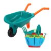 GOWENIC Kids Gardener Tool Set with Wheelbarrow, Watering Can, Gloves, Shovel, Rake & Fork - Durable Plastic Children Gardening Tools, Toddler Outdoor Kit for Sandbox,