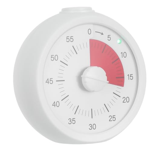 GRADENEVE Mechanical Kitchen Timer with Visual Countdown and Silent Operation, 3.5-inch Round Abs Timer Clock for Cooking and Oven Use, Easy Setup with Intuitive Controls, Powered by 2 AAA