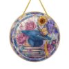 Graduation Cap & Floral Round Acrylic Stained Ornaments Suncatcher Wall Art Window Hangings for College Graduation Party Decor Gift for Graduates & Book Lovers 7.4 in Jigsaw Puzzle 83 Pcs