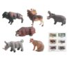 Gralara Jungles Animal Playset Imaginative Play, Wild Animal Model Set BL-10212 Hippo, Grey Fox, American Bison, Moose, Rhinoceros, Brown Bear 119g