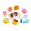 Gralara Toy Board Reusable Pretend Culinary Set Educational Wooden Pretend Culinary Set for Kids , Dessert Set