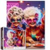 Grandma & Girl Sleeping Puzzle, 500P 18 * 24 Inch, Warm Oil Painting Cozy Room Art Decor Gift