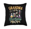 Grandma of The Birthday Boy Science Birthday Party Throw Pillow