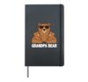 Grandpa Bear With Cubs Family Hardcover Journal, Black