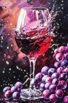 Grapes and Wine Glasses Jigsaw Puzzle for Adults, Classic Fruit Wine Themed Puzzle for Living Room Wall Decor and Casual Entertainment