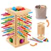 Greek Science Portable Travel Game—Wooden Stick Ball Drop Challenge for Kid