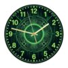 Green Binary Code Circuit Board Technology Wall Clock 11.6x11.6 Inch