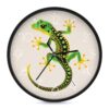 Green Gecko Wall Clock 9 Inch Decorative Battery Operated Silent Round for Badroom Livingroom