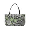 Green Gray Bubble Pattern Tote | Retro Polka Dot Weekender Bag