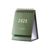 Green Mini Desk Calendar 2026, Monthy Small Desktop Calendar,Thick Paper Twin-Wire Binding for Home or Office