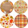 GreenPine 7 Inch Fall Thanksgiving Paper Plates - 40 PCS Disposable Dessert Plates - Pumpkin, Maple Leaf & Plaid Designs - Thanksgiving Party Decorations