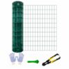 Green PVC Coated Welded Wire Fence 24 in x 100 ft, 16 Gauge 2 x 4 Inch Mesh Roll, Garden Fencing for Chicken Coop, Poultry, Yard, Pet and Plant Protection