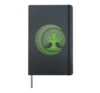 Green Tree of Life Cresent Moon Phases Mandala Yoga Gift Hardcover Journal, Black