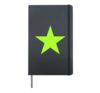 Green Yellow Star on Multiple Colours Hardcover Journal, Black