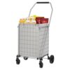 Grey Steel Fold Utility Cart OxFor Ford Fabric 360 Swivel Wheels Max Load