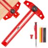 Greywolf Carpenter's Ruler, 18-inch Aluminum Sliding T-Square, Adjustable Angle, with Imperial and Metric Graduations, Multi-Purpose Carpenter's Ruler for Measuring Angles, Positions, and Lines