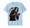 Grim Reaper Taking Attendance Graphic Design T-Shirt, Men, Baby Blue, Large