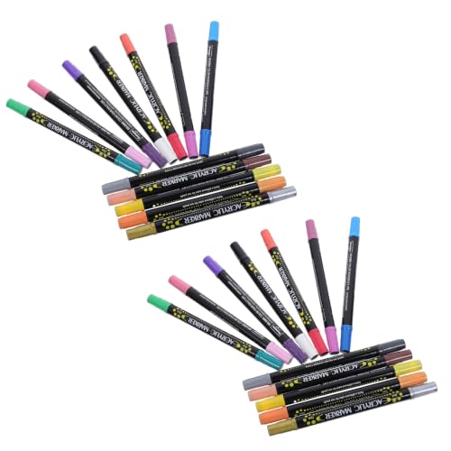GRIRIW 12pcs Dual Tip Dual Color round Art Markers for Classroom