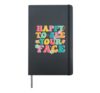 Groovy Happy To See Your Face Teacher Hardcover Journal, Black