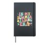 Groovy In My Summer Reading Era Book Hardcover Journal, Black