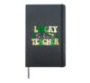 Groovy Lucky To Be A Teacher Irish Clover Patrick's Day Hardcover Journal, Black
