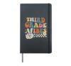Groovy Peace Sign Third Grade Vibes Back to School Teacher Hardcover Journal, Black