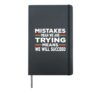 Growth Mindset Mistakes Is Trying Back To School Teacher Men Hardcover Journal, Black