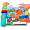 GRWXHB Baby Song Books 0-6-12 Months, Nontoxic Fabric Baby Cloth Books with Music and Lights Newborn Infant Carseat Toys 6-9-12 Months Shower Gifts Easter Basket Stuffers (Ocean)