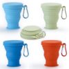 GUANCI Silicone Collapsible Cup for Traveling, 4 Pack Ultra Lightweight Large Capacity, Portable High & Low Temperature Resistant Foldable Cups, Dishwasher Safe, Ideal for Hiking & Outdoor Activities