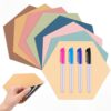 Gueevin 12 Pcs Hexagon Magnetic Dry Erase Boards Boho Colors