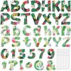Gueevin 216 Pcs Bulletin Board Letters for Classroom 4" Numbers Alphabet Poster Board Cutouts Letters Punctuation with Adhesive Dots for Bulletin Display School Decoration(Hawaii)