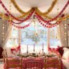 Gueevin 604 Pcs Pink Christmas Decoration Xmas Ceiling Hanging Banner Decor