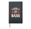 Guitar Woman Quote Never Underestimate A Girl With A Bass Hardcover Journal, Black