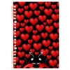 GuoChe Notebook Journals 1 Pack Cute Ladybugs Heart Seamless Pattern Sweet Valentine's Day Love Bug