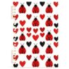 GuoChe Notebook Journals 1 Pack Cute Red Ladybugs Heart Seamless Pattern Sweet Love Bug Design for Valentine's Day & Whimsical Home