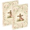 GuoChe Notebook Journals 2 Pack Easter Christian Cross Floral Soft Pastel Spring Botanical