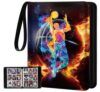 Gurgitat for 9 Pocket Trading Card Binder for 900 Cards - Large Capacity Card Collection Album Folder Double Sided Pocket with Zipper Basketball Design for Men Boys Teens for Sports Cards Game Cards