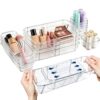 gusutide Expandable Drawer Organizer Set, 14 Clear Acrylic Bins, 3 Sizes